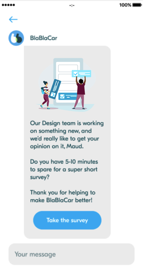 Message inbox recrutement test Maze